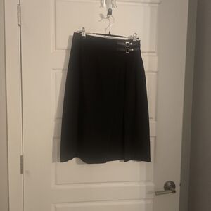 White House Black Market Black A-Line Knee-Length Skirt